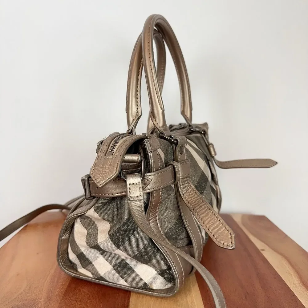 Pre-Owned Burberry Satchel Shimmer Nova Check‎ Canvas